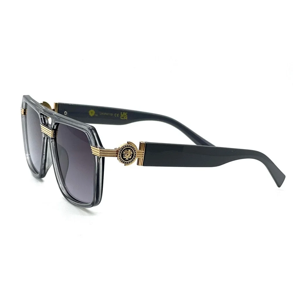 MEN FASHION DESIGNER SHADES SUNGLASSES‎ OVERSIZED MIAMI STYLE SQUARE GRAY LENS